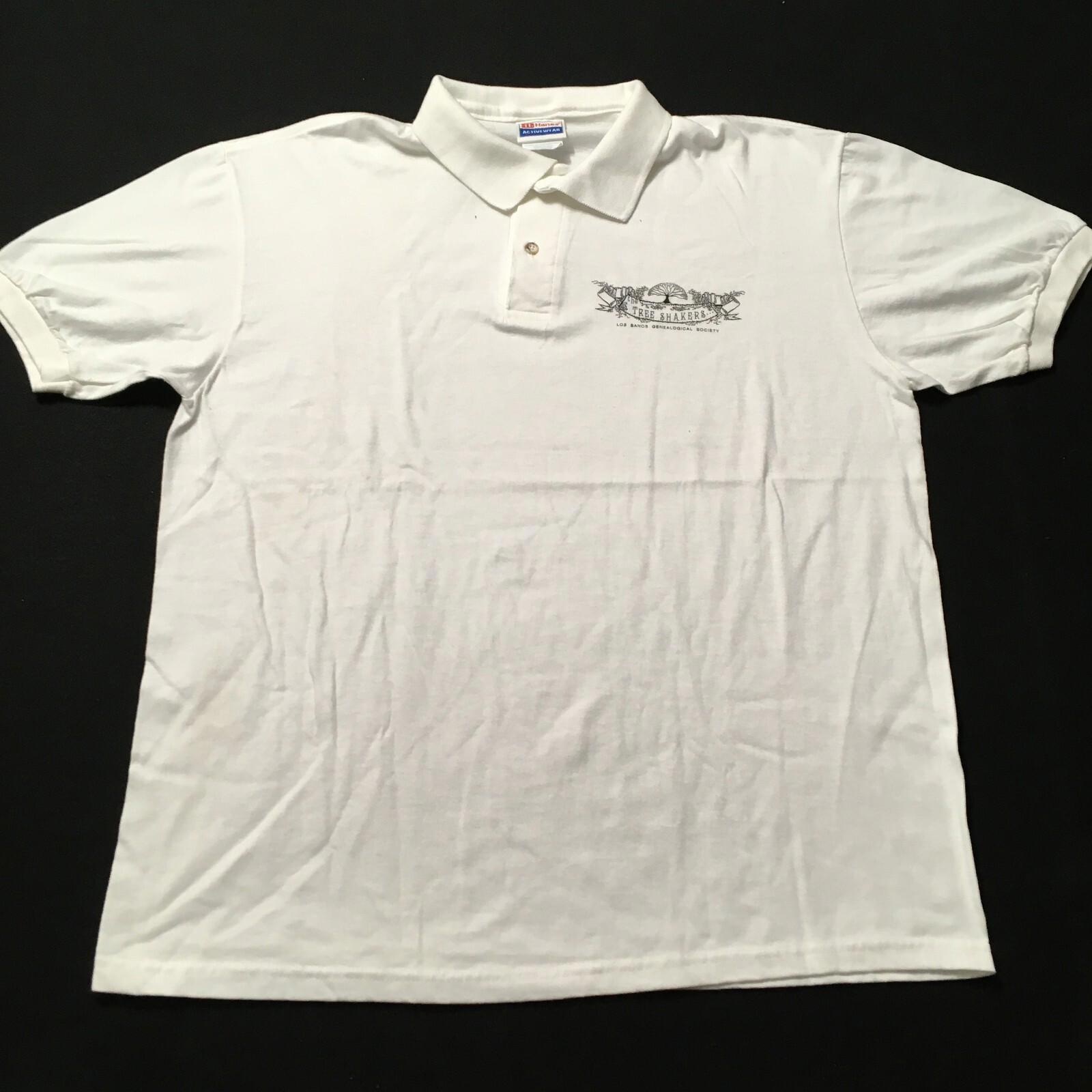 Vintage White Polo Shirt Mens Size Large 5050
